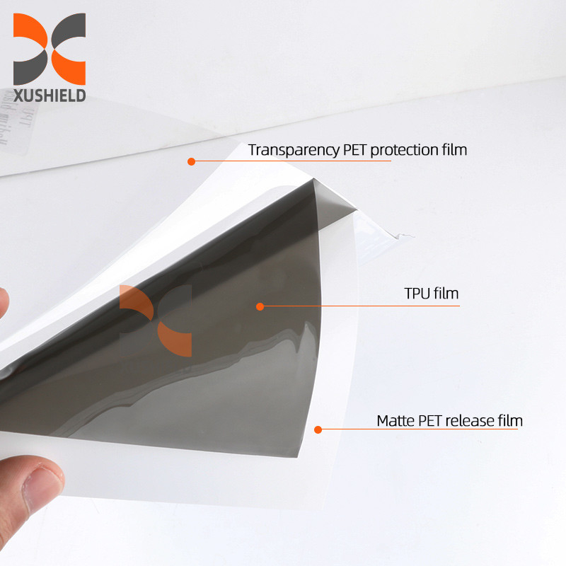 Tpu Film para faros de vehículos y automóviles Ppf Oscuro Cinza Brillante Negro 0,3m*15m Antidespinaje