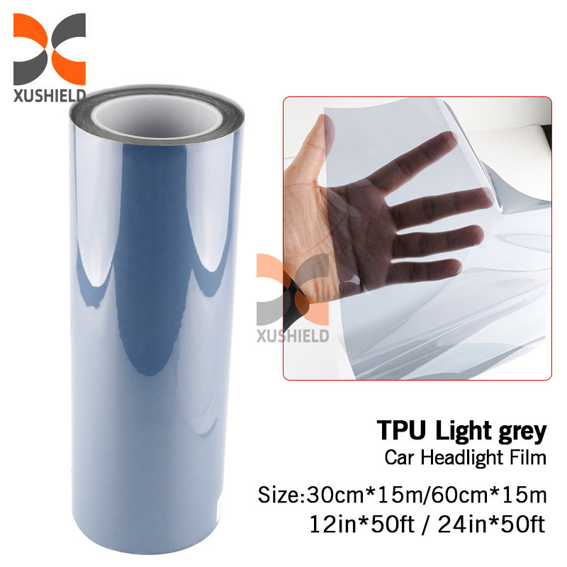 XUSHIELD TPH de alta calidad TPU Faros de automóviles Película de tinte Luz negro humo negro cola negra Luz del faro Película de tinte