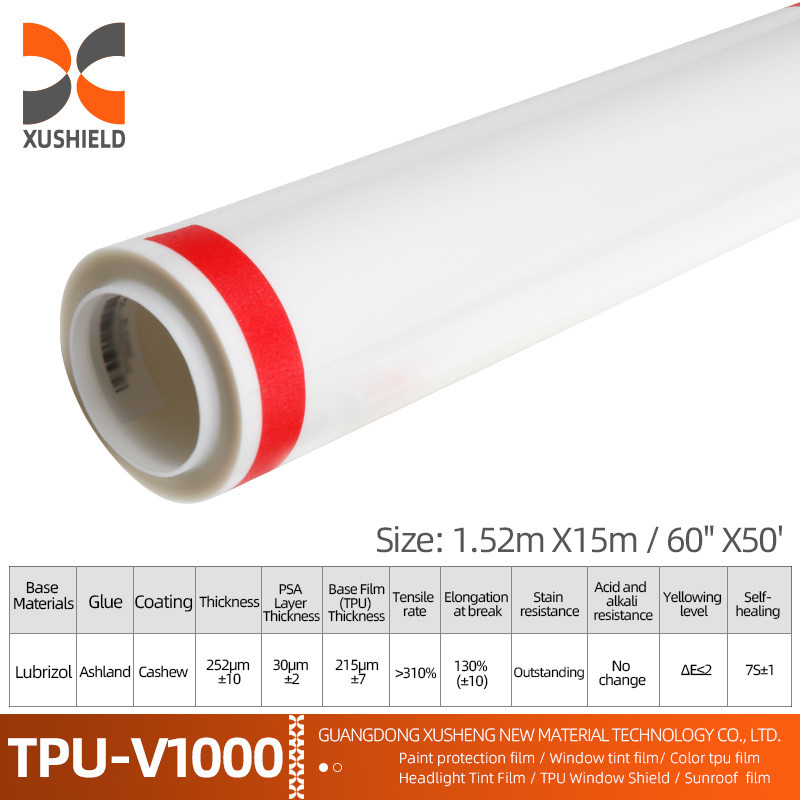 XUSHIELD Manufacturer Wholesale Film transparente para automóviles autoadhesivo anti-rasguños autocurativo TPU PPF película de protección de pintura