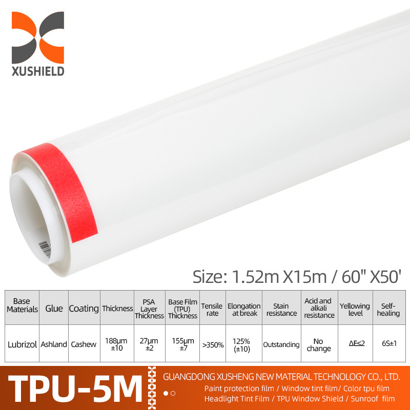 XUSHIELD Manufacturer Wholesale Film transparente para automóviles autoadhesivo anti-rasguños autocurativo TPU PPF película de protección de pintura