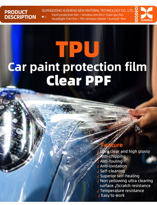 Tpu 1.52m*15m Película de protección de pintura Ppf transparente para automóviles