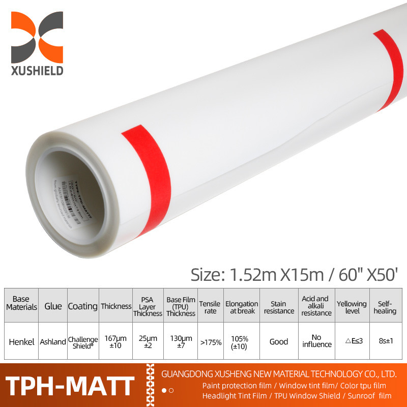 TPH 1.52*15M Rollo de alto brillo CLEAR Transparente Adhesivo Protección de pintura de carrocería de automóviles Ppf Film Tph