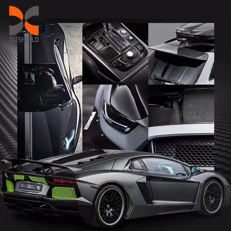 TPU Fibra de carbono de color brillante Ppf película anti arañazos auto-curación película de protección de pintura de automóviles