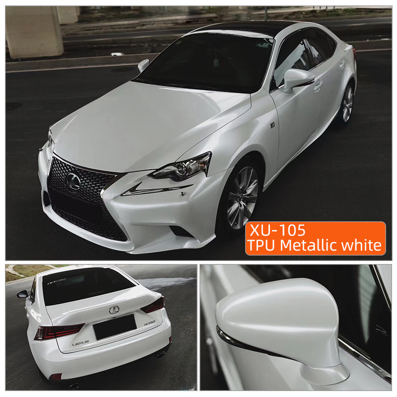 TPU Película de PPF de color blanco metálico TPU autocurativa Película de protección de pintura de envoltura gris