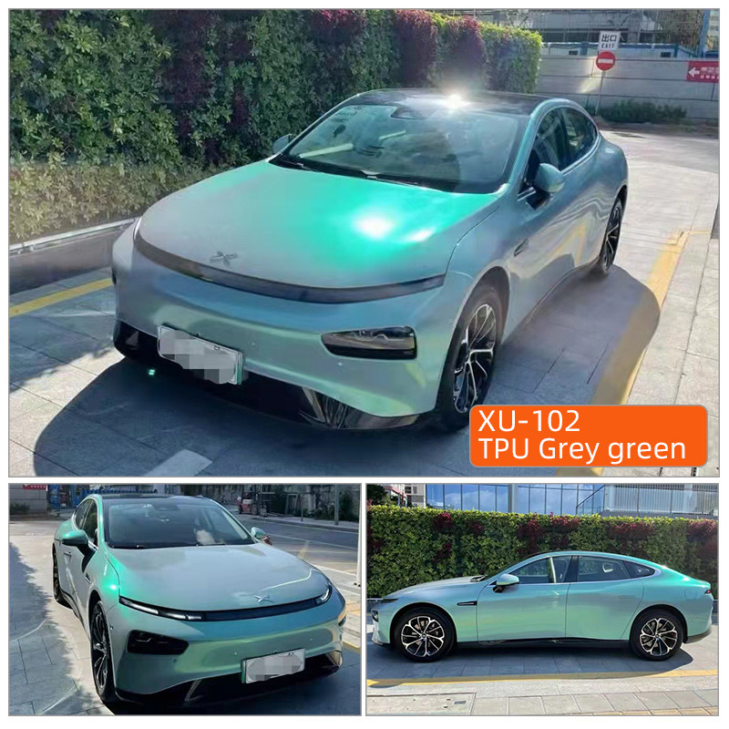 TPU gris verde de alta calidad TPU PPF película anti arañazos auto-curativo PPF TPH brillo claro cuerpo del coche PPF película de protección de pintura para pintura del coche