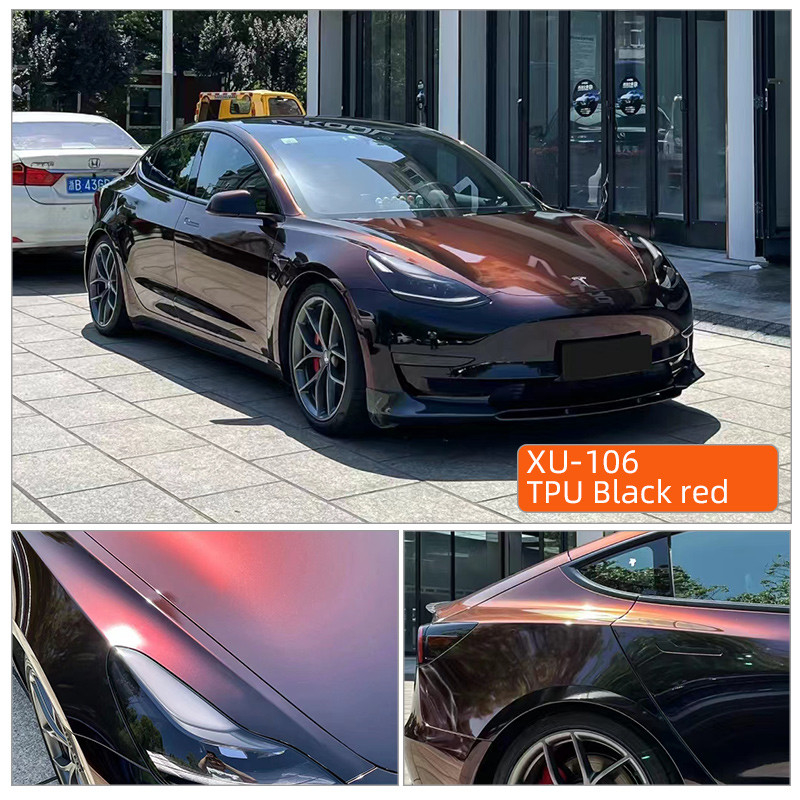 TPU Negro rojo 5 años de garantía de reparación térmica Brillo anti arañazos No amarillento Revestimiento para automóviles TPU TPH PPF Película de protección de pintura