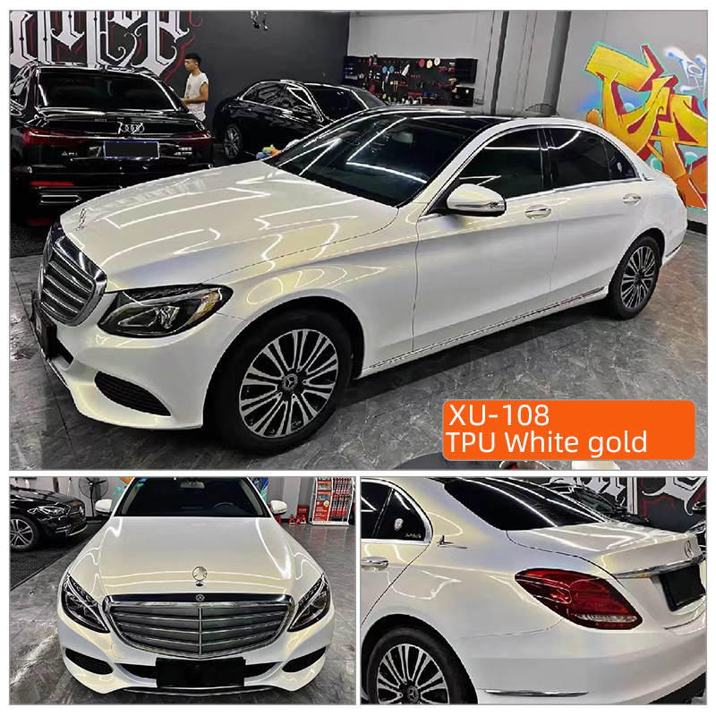 TPU Oro blanco PPF Film Ultimate Plus Transparente Película protectora para automóviles Negro mate TPU Película de protección de pintura para automóviles