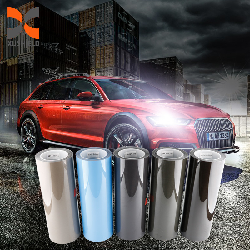 Luz delantera transparente para motocicleta Automóvil Luz de cola oscura negra Luz delantera de automóvil LED Película de tintura TPH Película protectora de lámpara