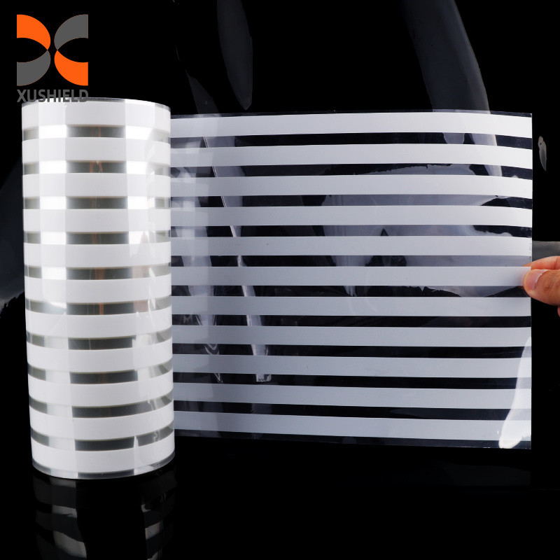 Película adhesiva eléctrica para ventanas de rayas blancas Película autoadhesiva de sonido Película de vidrio en vidrio para el hogar