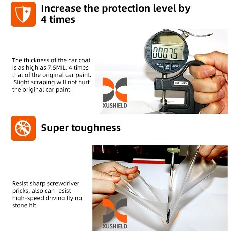 Película de protección PPF TPH/TPU negra para automóviles 5-8 años al aire libre