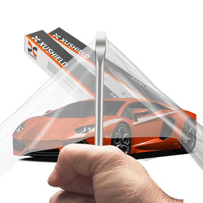 XUSHIELD 8.5mil Alta hidrofobidad brillante de alta calidad Reparación térmica Anticorcho Película de protección de pintura de automóviles TPU clara
